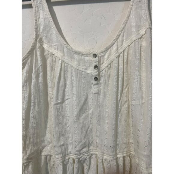 Ecote White Tank Dress Boho Beachy Sz M Coverup - Picture 2 of 5